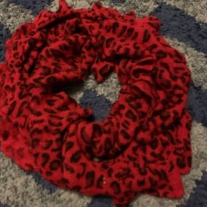 RED CHEETAH PRINT INFINITY SCARF